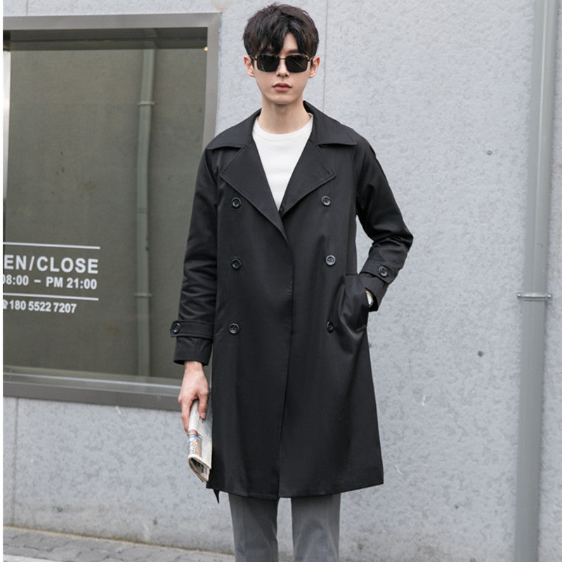 Herren Trenchcoat mit Doppelreiher und tailliertem Schnitt Echoarchiv