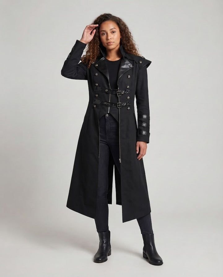 Damen Off-Shoulder Mantel mit voluminösen Ärmeln und dekorativen Akzenten Echo Archiv