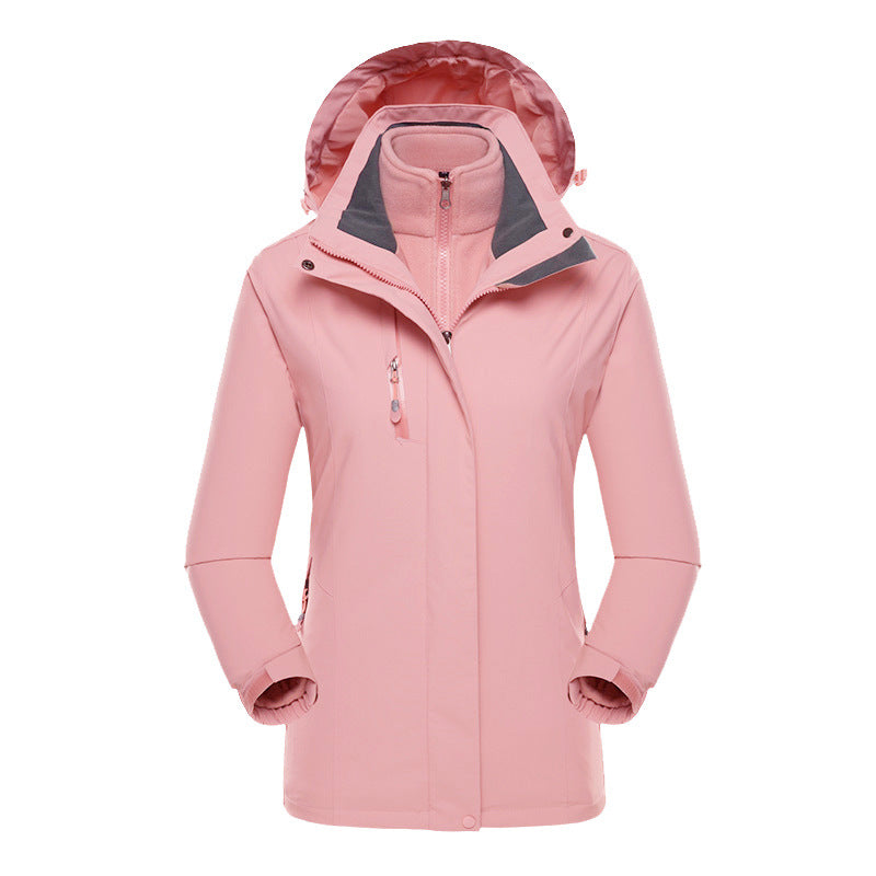Damen Leichte wasserdichte Kapuzenjacke mit Reißverschluss und verstellbarem Saum – Célinea