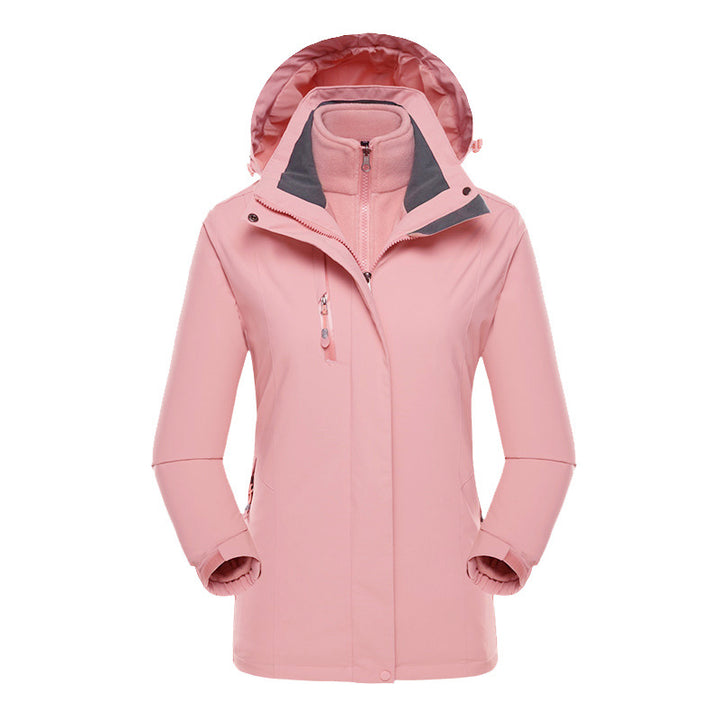Damen Leichte wasserdichte Kapuzenjacke mit Reißverschluss und verstellbarem Saum – Célinea