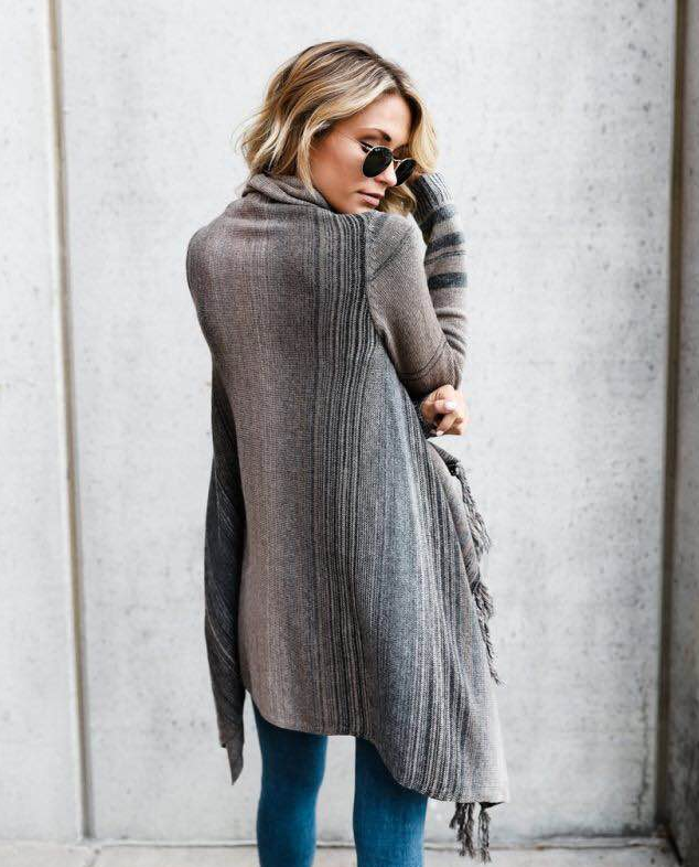 Echoarchiv | Damen Quaste Strickjacke Warm