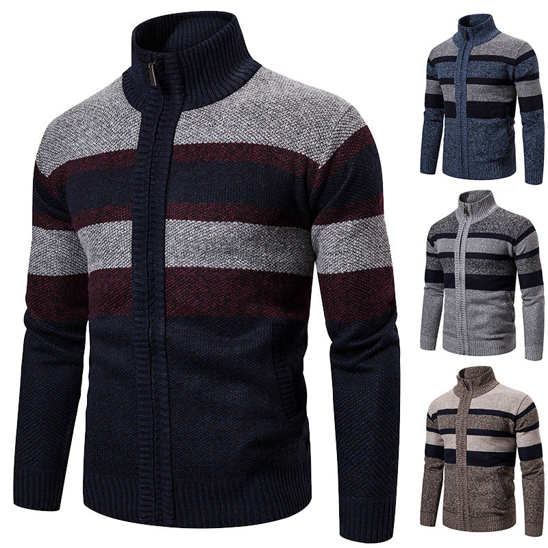 Herren Strickjacke mit modernem Stehkragen Echoarchiv
