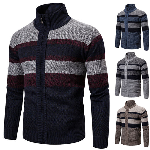 Herren Strickjacke mit modernem Stehkragen Echoarchiv