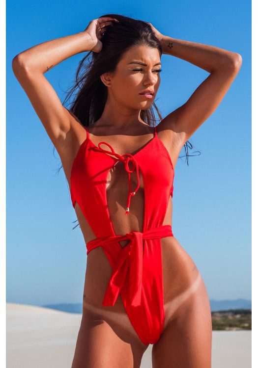 Damen Einteiler Badeanzug mit raffinierten Cut-Outs und eleganter Schnürung Echo Archiv