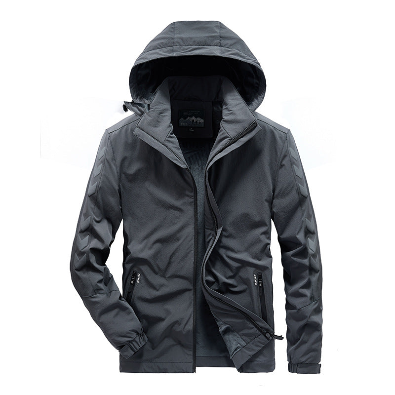 Herren wasserabweisende Softshelljacke mit Kapuze, reflektierenden Chevron-Streifen und Reißverschlusstaschen Echo Archiv
