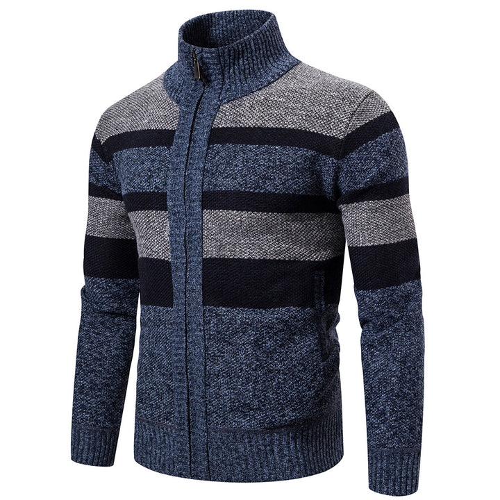 Herren Strickjacke mit modernem Stehkragen Echoarchiv