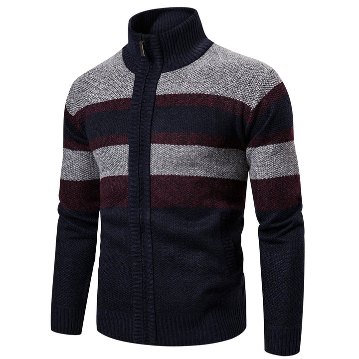 Herren Strickjacke mit modernem Stehkragen Echoarchiv