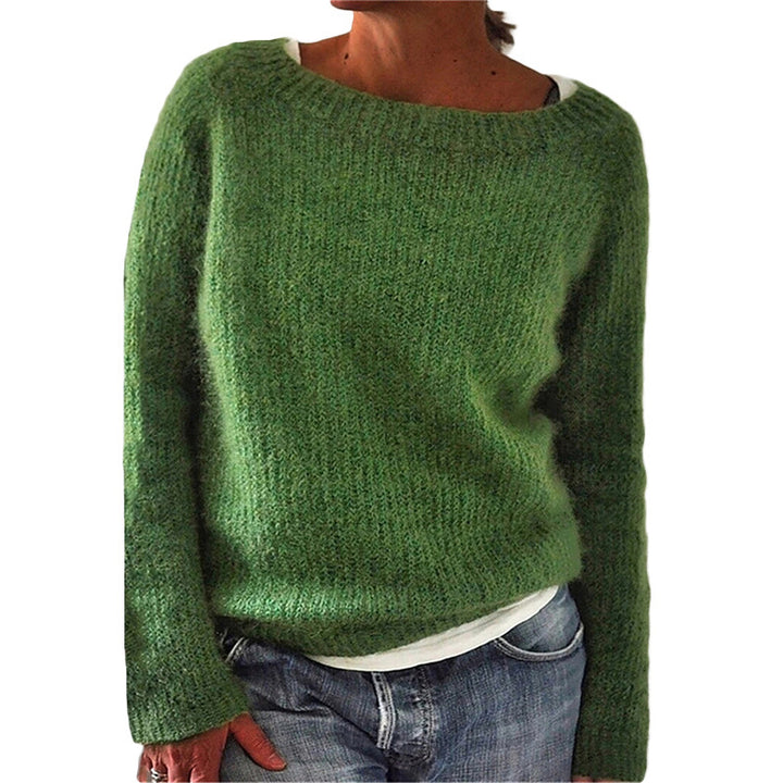 Damen nan kuscheliger Grobstrickpullover mit Rundhalsausschnitt und lockerem Oversize-Schnitt Echo Archiv