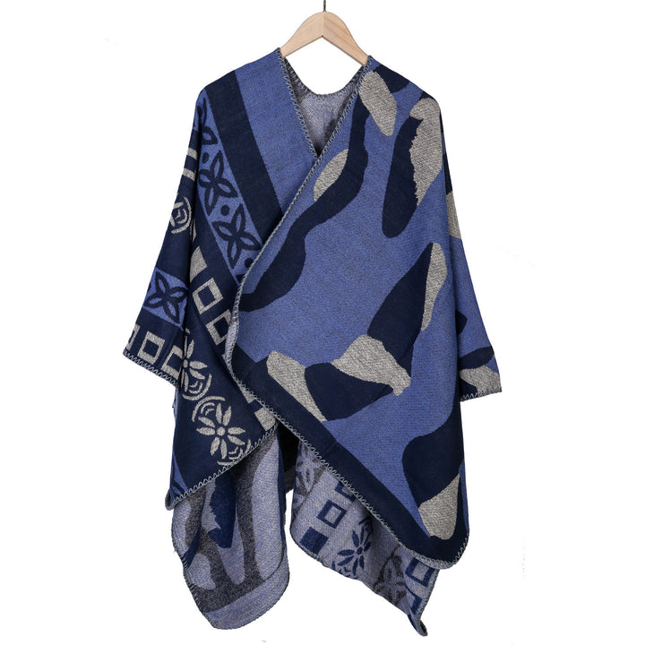 Damen Jacquard‑Strickruana im Oversize‑Fall mit grafischer Musterung Echo Archiv