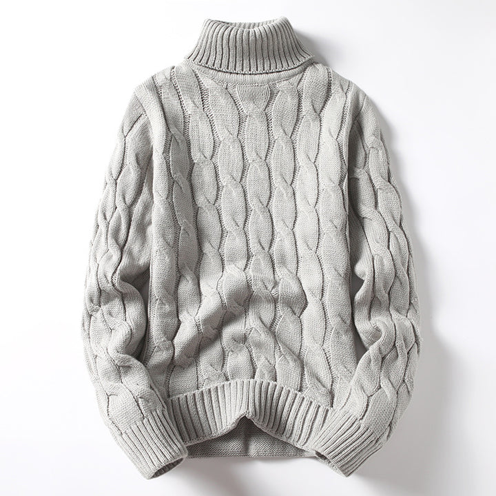 Herren Strickpullover mit Rollkragen und Zopfmuster Echoarchiv