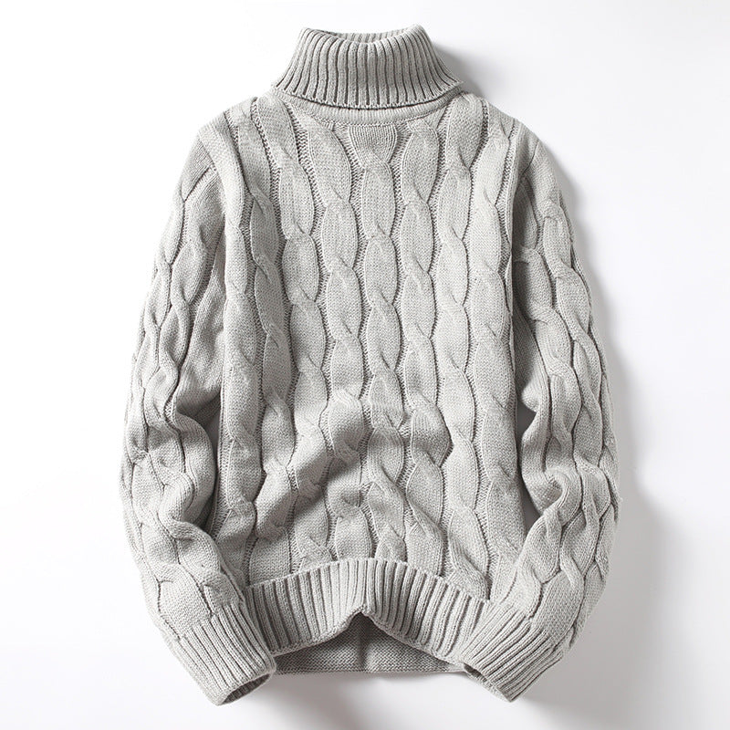 Herren Strickpullover mit Rollkragen und Zopfmuster Echoarchiv