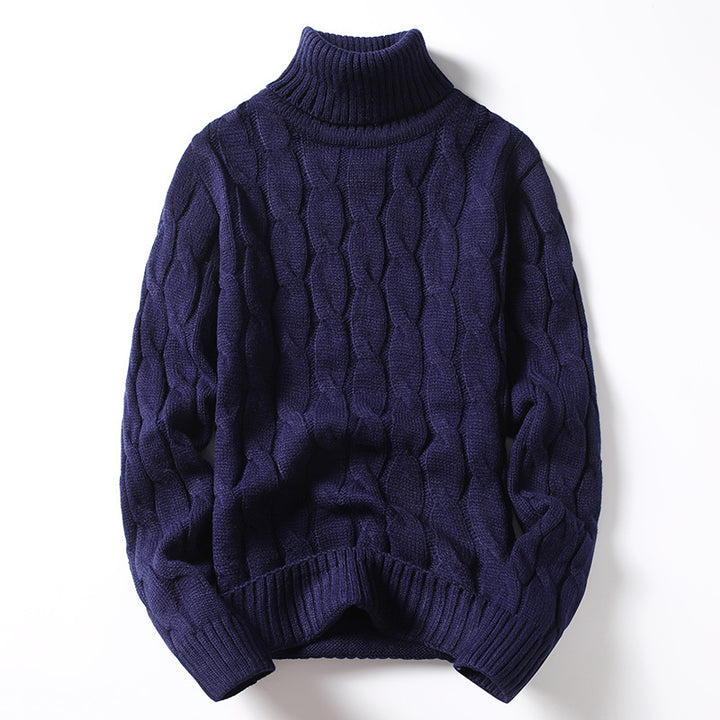 Herren Strickpullover mit Rollkragen und Zopfmuster Echoarchiv