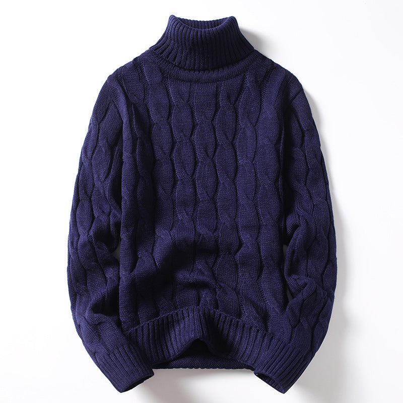 Herren Strickpullover mit Rollkragen und Zopfmuster Echoarchiv