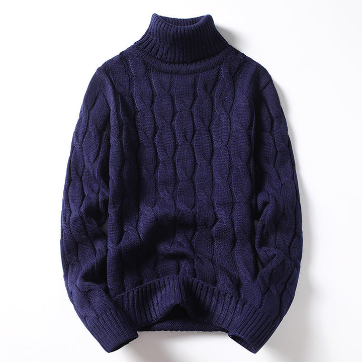 Herren Strickpullover mit Rollkragen und Zopfmuster Echoarchiv