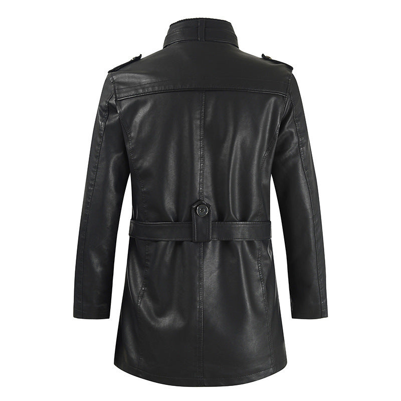 Herren modische und strapazierfähige Lederjacke mit hohem Kragen Echoarchiv