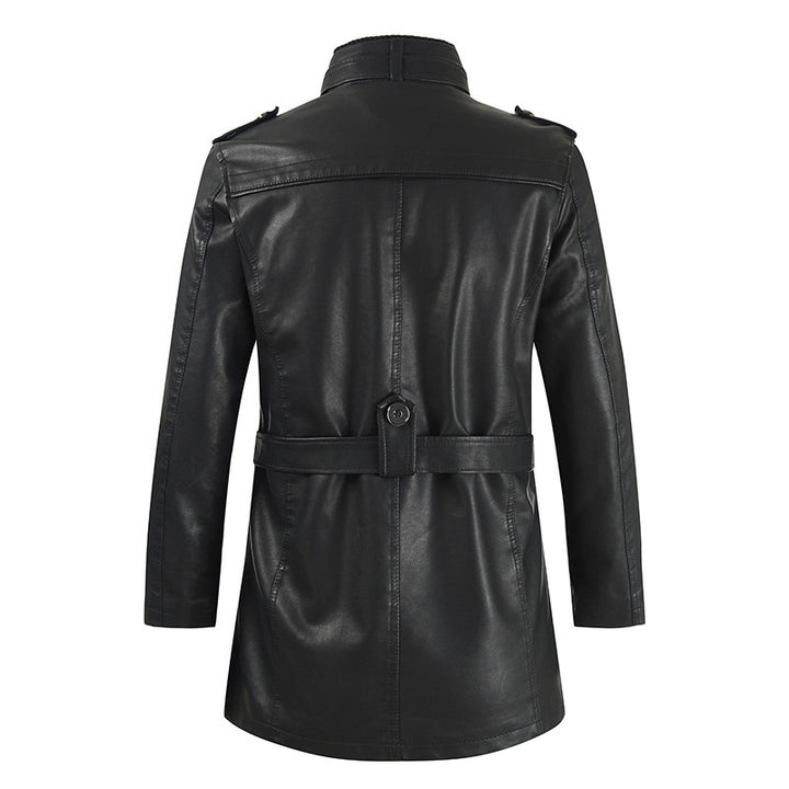 Herren modische und strapazierfähige Lederjacke mit hohem Kragen Echoarchiv