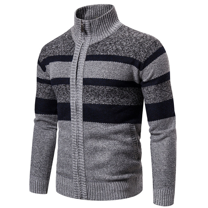 Herren Strickjacke mit modernem Stehkragen Echoarchiv