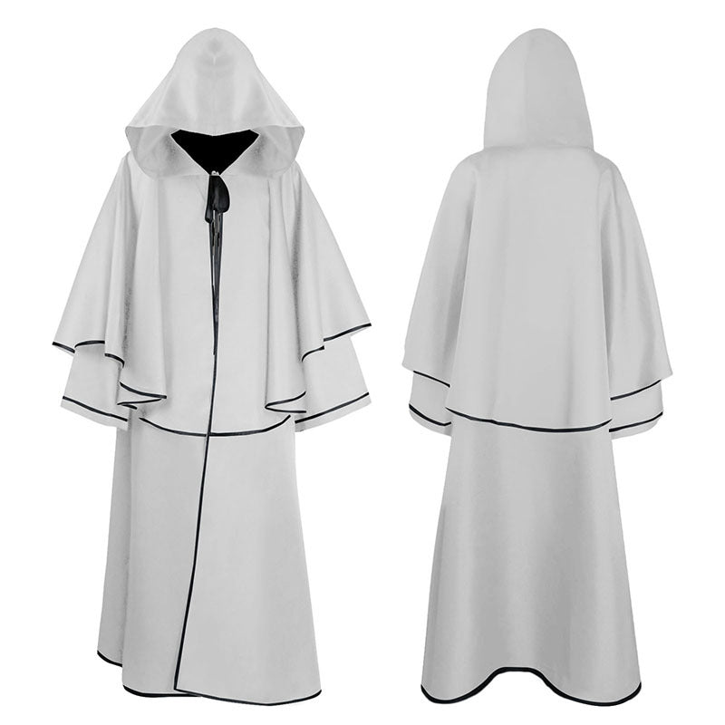 Unisex mehrschichtiger Kapuzenumhang mit weitem Fall und Satinbandverschluss – Montevé