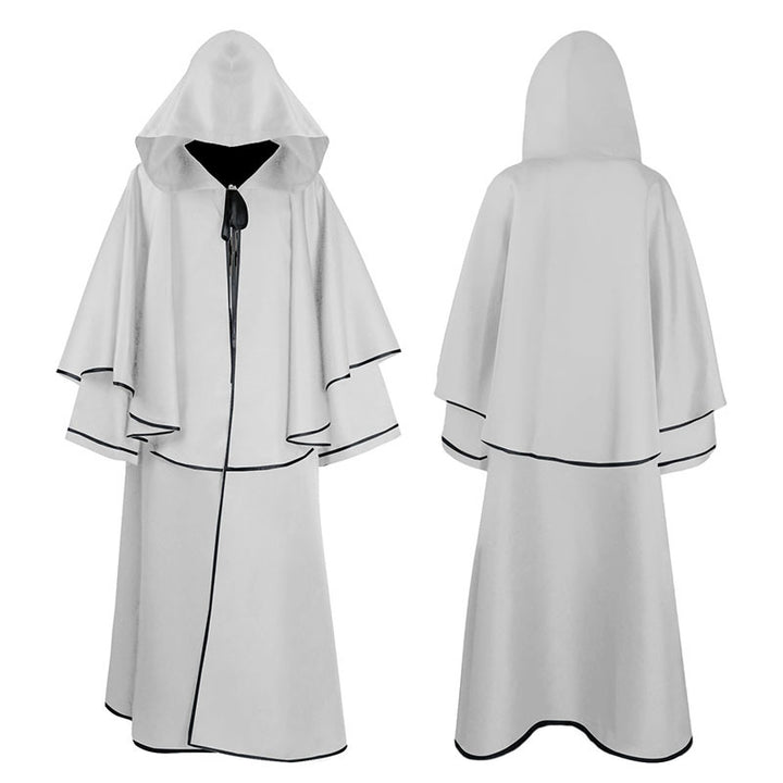 Unisex mehrschichtiger Kapuzenumhang mit weitem Fall und Satinbandverschluss – Montevé