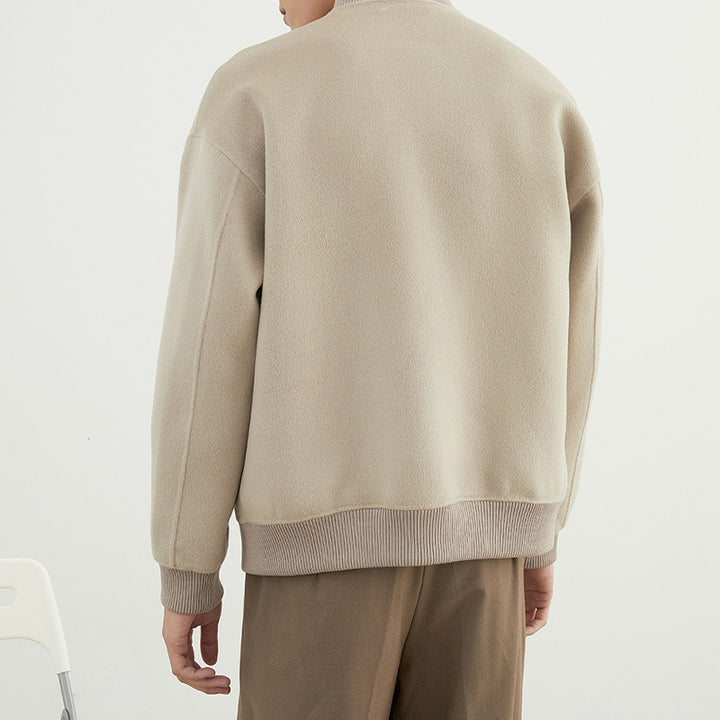 Herren Kurzjacke im Blouson-Stil aus Wollmix mit Rippkragen, Reißverschluss und Brusttasche Echoarchiv