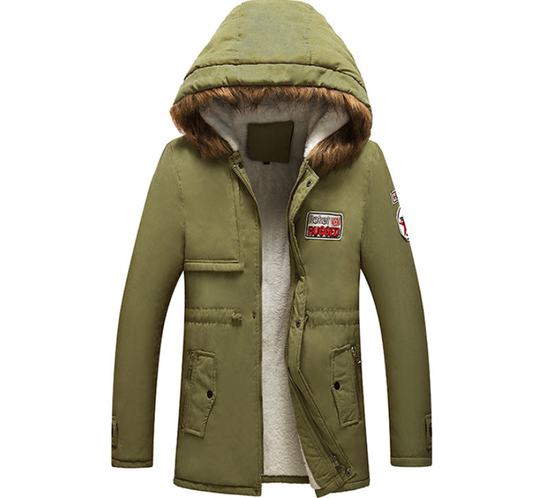 Herren modische Winterjacke mit Kunstfellkragen und praktischen Taschen Echoarchiv