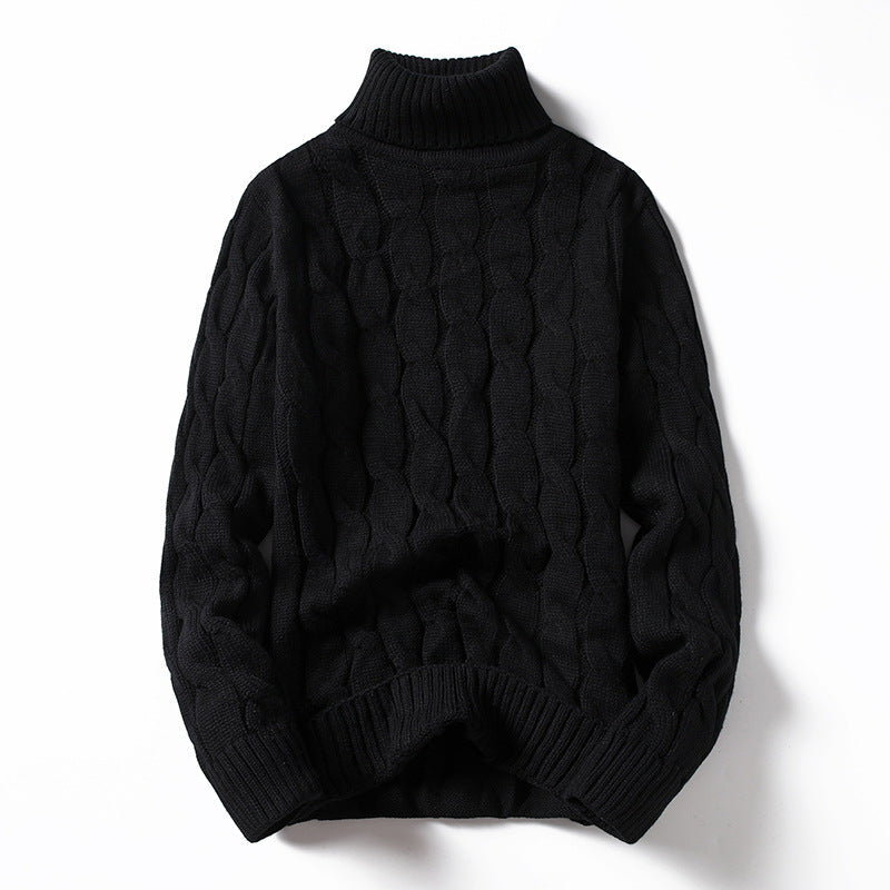Herren Strickpullover mit Rollkragen und Zopfmuster Echoarchiv