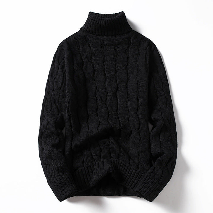 Herren Strickpullover mit Rollkragen und Zopfmuster Echoarchiv