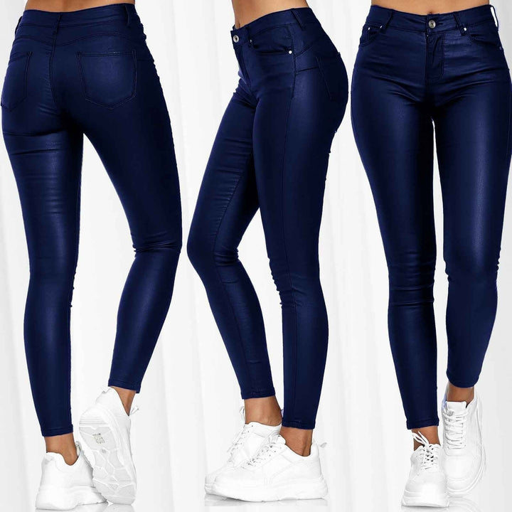 Damen nan highwaist vegane Lederleggings mit hoher Elastizität und Five-Pocket-Optik Echo Archiv