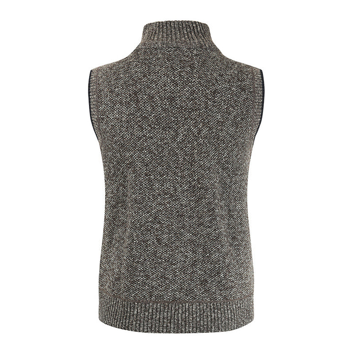 Herren stylische Strickweste mit Stehkragen und durchgehendem Reißverschluss Echoarchiv