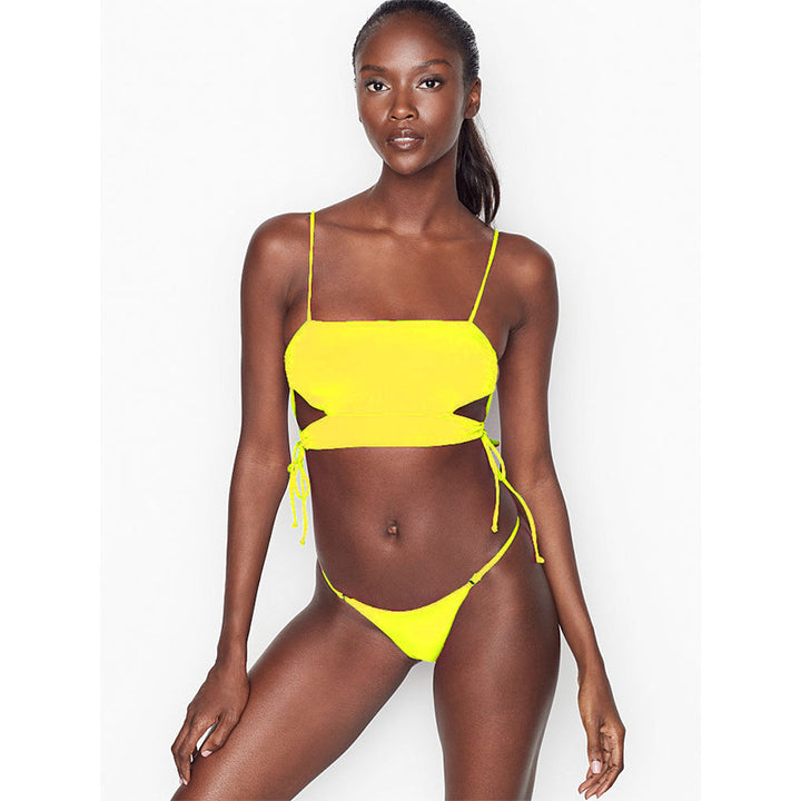Damen Crop-Bikini-Set mit modernem Cut-Out und verstellbaren Trägern Echo Archiv