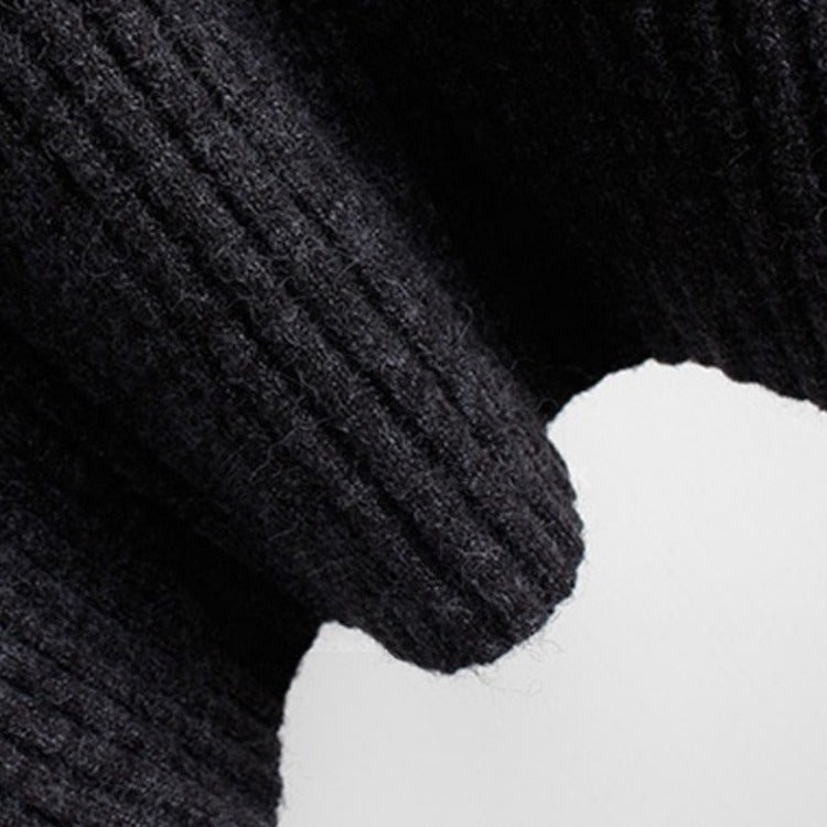 Damen Oversize Kapuzenpullover aus geripptem Strick mit Tunika‑Schnitt – Auréline