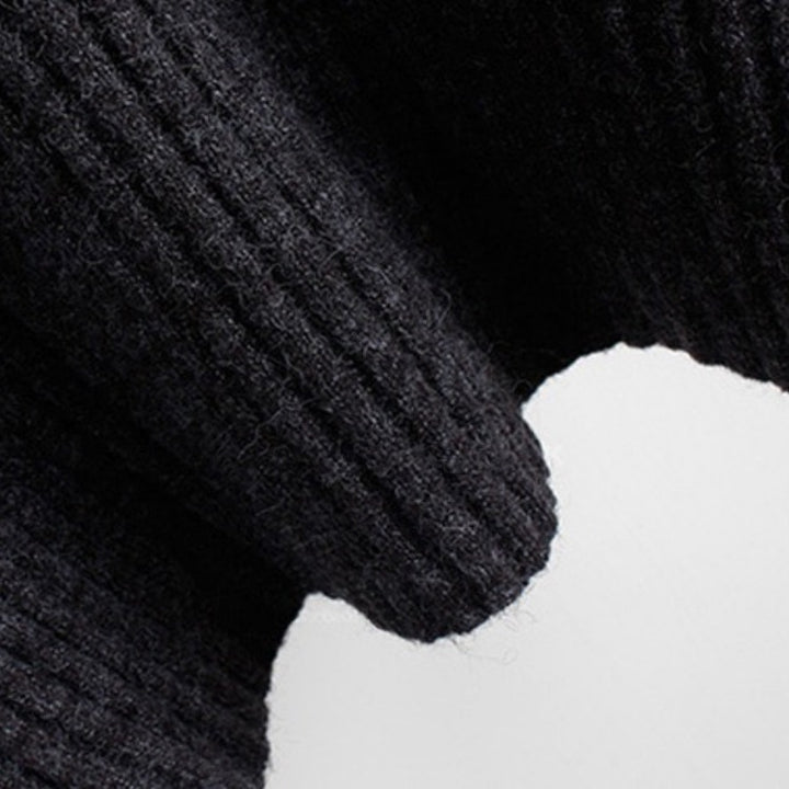Damen Oversize Kapuzenpullover aus geripptem Strick mit Tunika‑Schnitt – Auréline