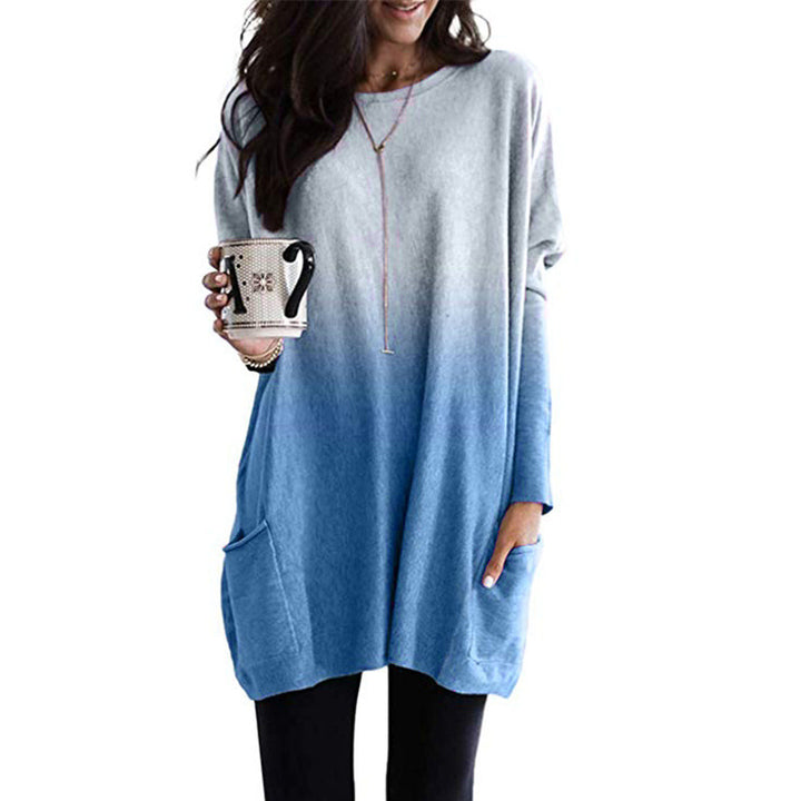 Damen nan oversized Ombre Stricktunika mit seitlichen Einschubtaschen und Rundhalsausschnitt Echo Archiv