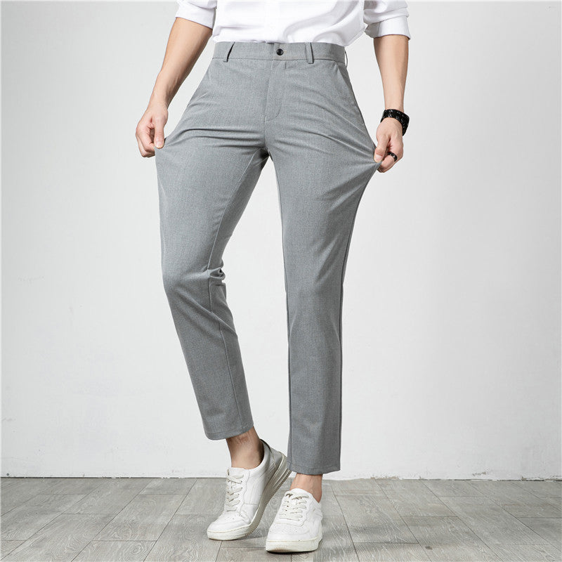 Herren Slim-Fit Stretch-Anzughose mit schmaler Knöchellänge Echoarchiv