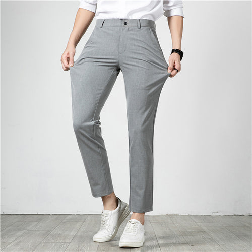 Herren Slim-Fit Stretch-Anzughose mit schmaler Knöchellänge Echoarchiv