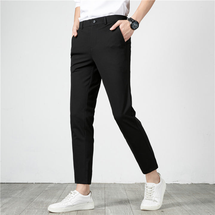 Herren Slim-Fit Stretch-Anzughose mit schmaler Knöchellänge Echoarchiv
