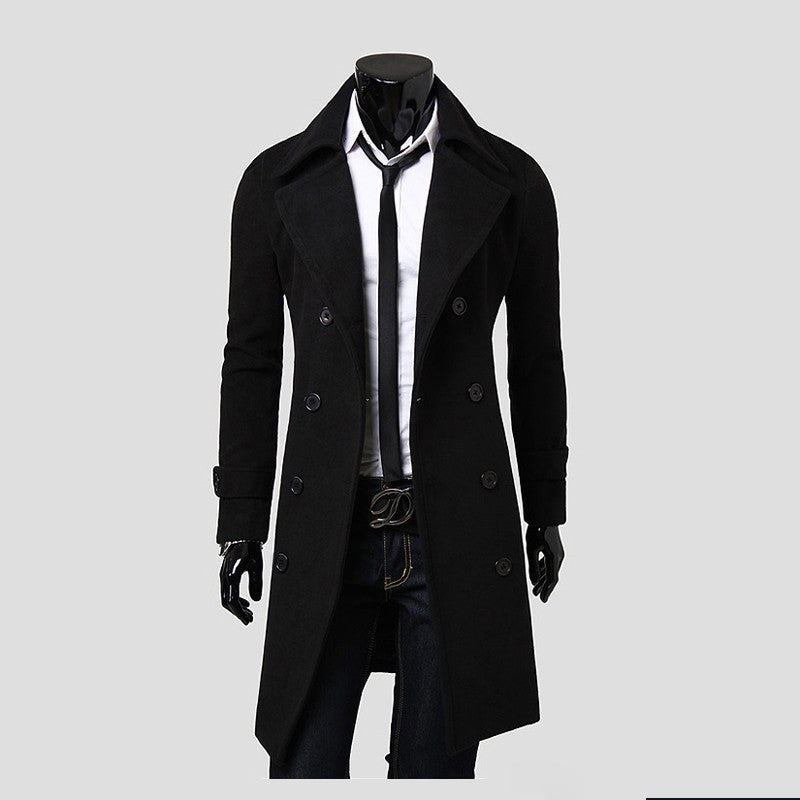 Herren nan eleganter doppelreihiger Mantel mit schmaler Taillierung und breitem Revers Echo Archiv