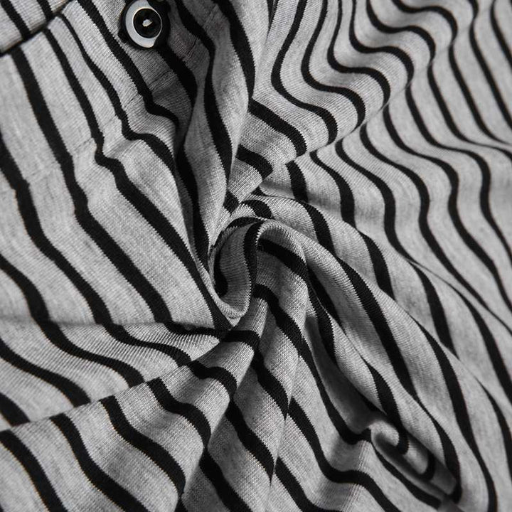 Herren Langarm Schlafanzugset mit komfortablem Knopfdesign Echoarchiv