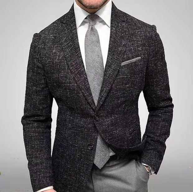 Herren eleganter, maßgeschneiderter Anzugblazer Echoarchiv