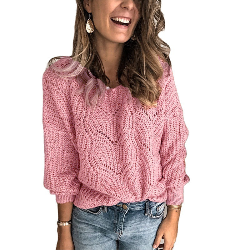 Damen Oversize Ajour-Grobstrickpullover mit U-Boot-Ausschnitt und Zopfmuster Echo Archiv