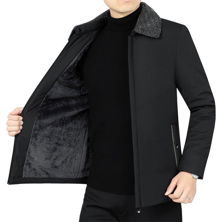 Herren Wattierte Winterjacke mit weichem Plüschfutter, Stehkragen und schmaler Steppung – Marzano