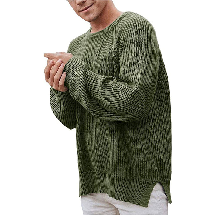 Herren lässiger Strickpullover mit Rippenstruktur und bequemer Passform Echoarchiv