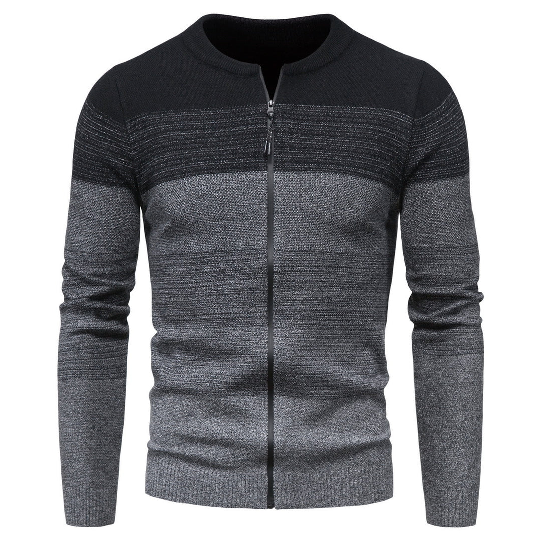 Herren modische Strickjacke mit durchgehendem Reißverschluss und Farbverlauf Echoarchiv