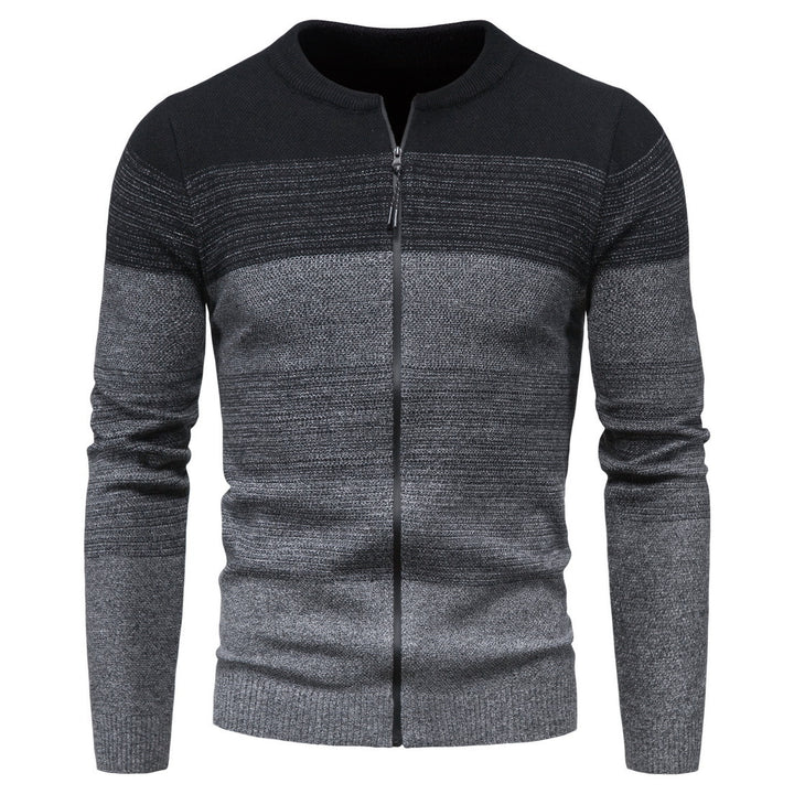 Herren modische Strickjacke mit durchgehendem Reißverschluss und Farbverlauf Echoarchiv