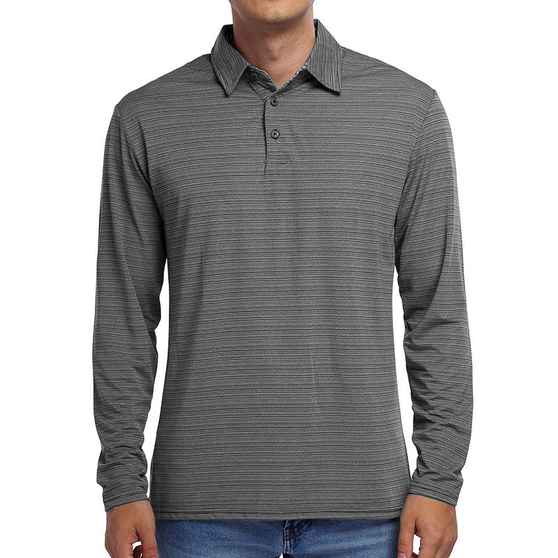 Herren Langarm Polo-Shirt mit feinem Streifenmuster Echoarchiv