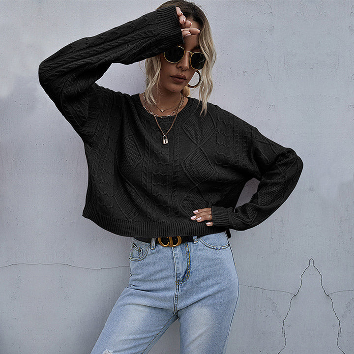 Damen Oversize Zopfstrickpullover mit Ajourdetails Echoarchiv