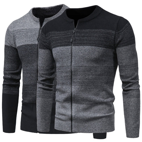 Herren modische Strickjacke mit durchgehendem Reißverschluss und Farbverlauf Echoarchiv