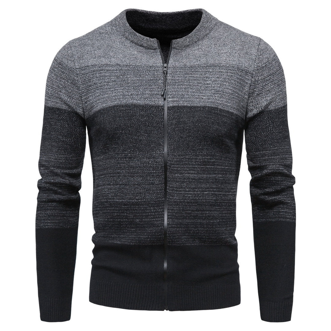 Herren modische Strickjacke mit durchgehendem Reißverschluss und Farbverlauf Echoarchiv