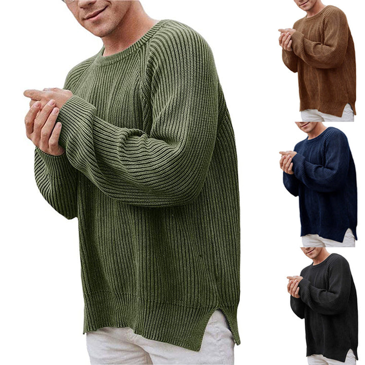 Herren lässiger Strickpullover mit Rippenstruktur und bequemer Passform Echoarchiv