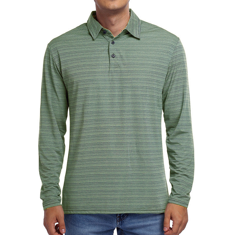 Herren Langarm Polo-Shirt mit feinem Streifenmuster Echoarchiv